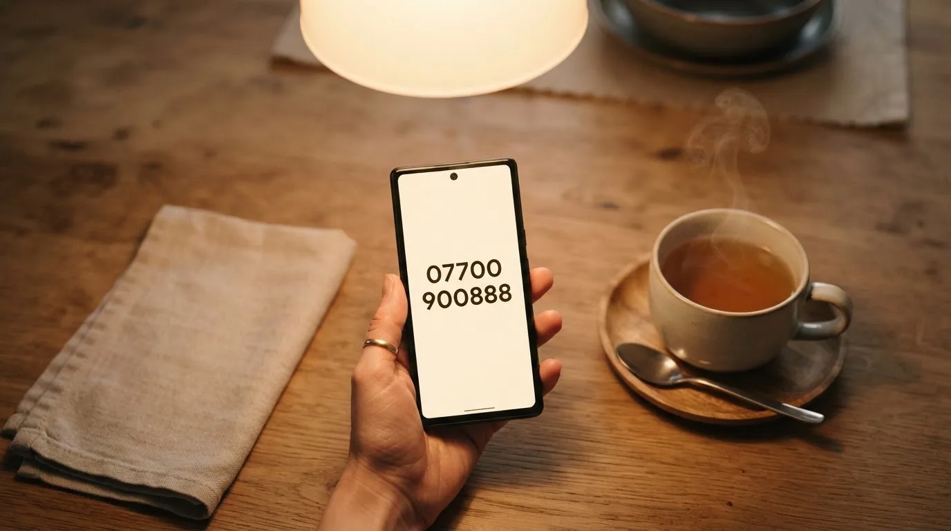 Hand hält ein Smartphone, daneben eine Tasse Tee, ruhige Abendstimmung am Küchentisch — beste online casino ausland